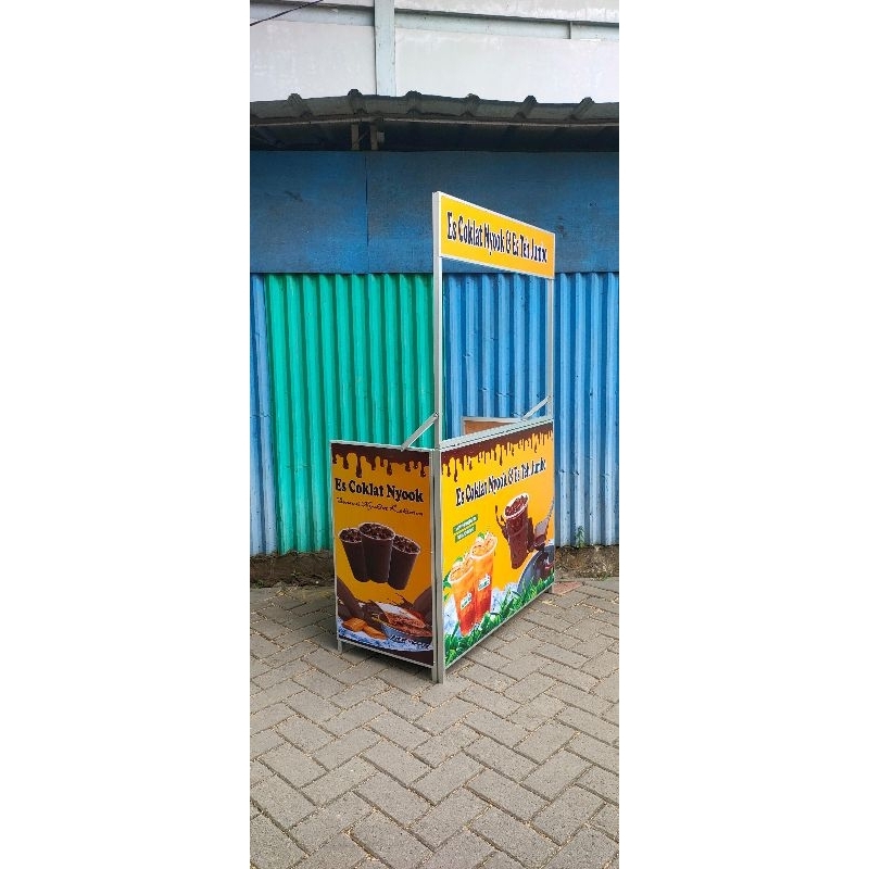 Booth Portable Ukuran 120cm/Gerobak Lipat/Meja Usaha/Meja Dagang/Booth Lipat/Meja Usaha/Gerobak Mini