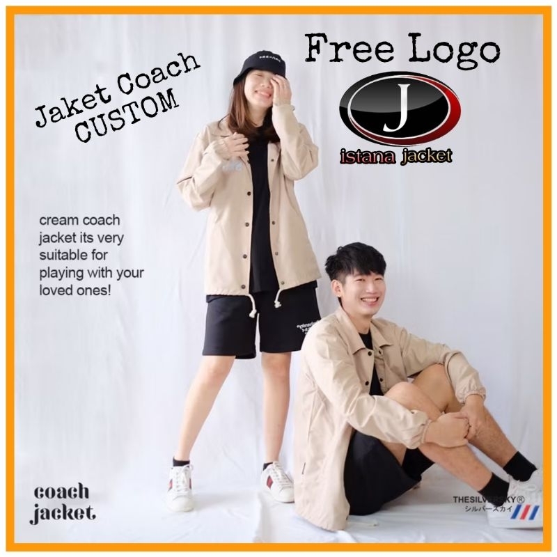 Jaket Coach Custom Logo Jaket Parasut Jaket Seragaman Jaket Santai Waterproof