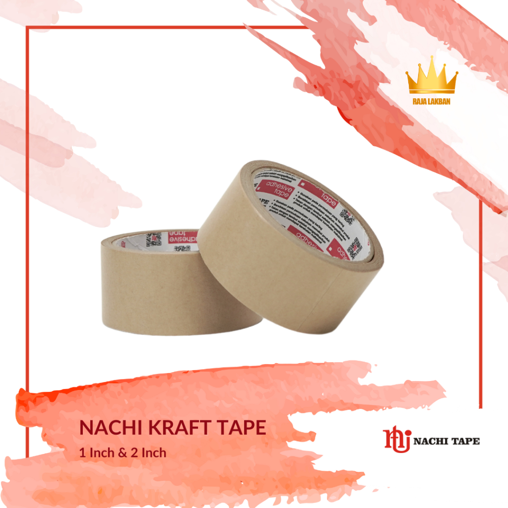 

Lakban Kertas Kraft Tape Nachi/ 24mm/ 48mm - Coklat