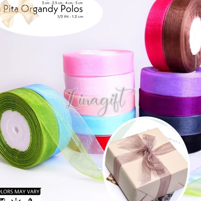 

LIMIT Rol 2 Yard SILK ORGANDY GIFT RIBBON 2 IN 5 CM PITA KADO ORGANDI POLOS 5MM ORGANZA