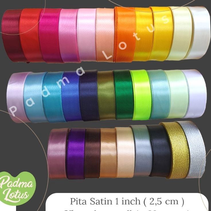 

TOP Pita Satin 1 Inch per roll banyak warna