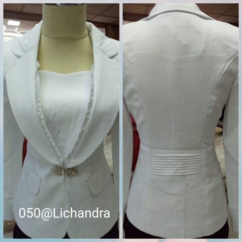 Blazer Lichandra Original Seragam Pns Wanita Blazer Putih Seragam Pns Putih Seragam Dinas Seragam As