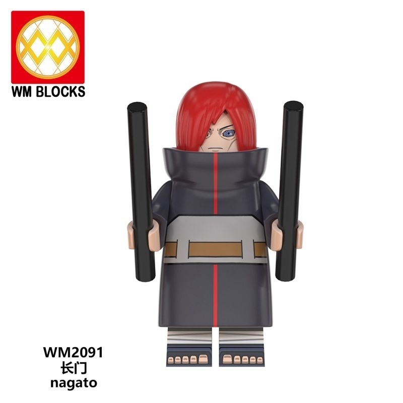 WM2091 Mainan Anak Balok Susun Mini Anime Jepang Akatsuki Uzumaki Nagato Rinenggan Mini Figure Uzuma