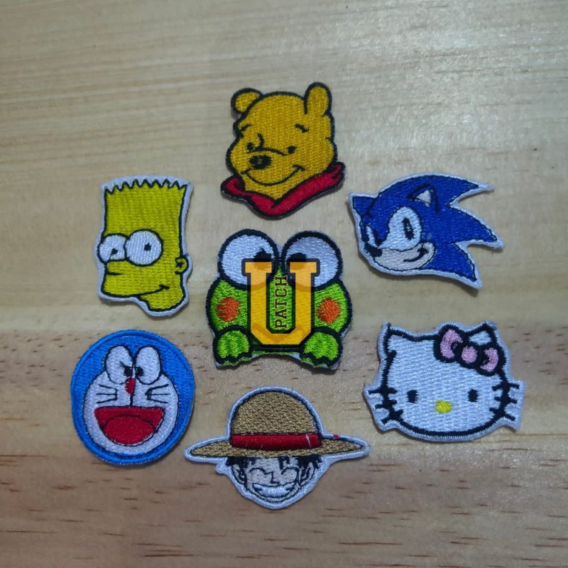 Patch Bet Logo Emblem Bordir Kepala Kartun Lucu