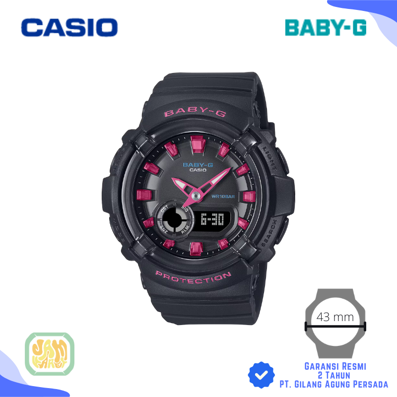 JAM TANGAN WANITA CASIO BABY-G BGA-280DN-1A ORIGINAL - BABYG BGA 280DN 1ADR HITAM