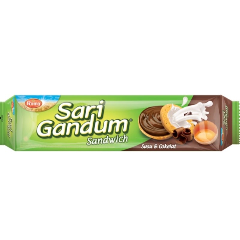 

Roma Sari Gandum Sandwich Biskuit Susu & Cokelat 108 gram