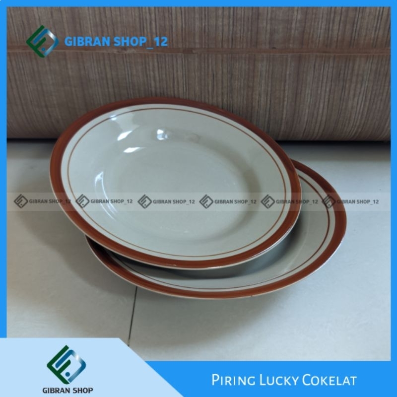 Piring Makan Lucky Stoneware Piring 8 inch Tebal