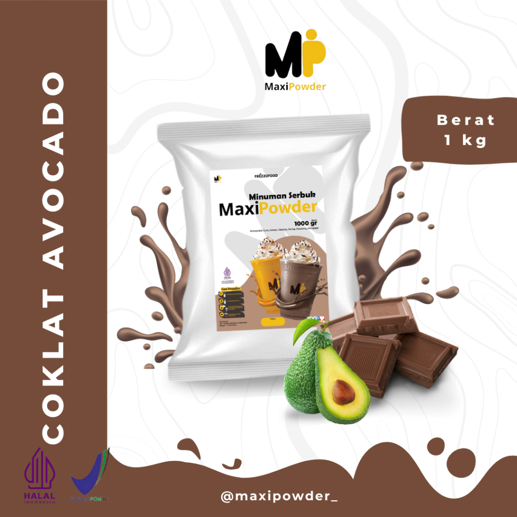 

Bubuk Minuman Rasa Coklat Avocado 1kg / Minuman Kekinian Coklat Avocado Termurah / MaxiPowder