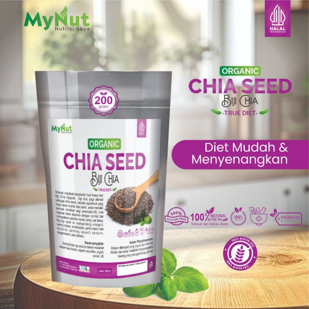 

MYNUT CHIA SEED 200 GR REFILE BIJI CHIA ORGANIC 100% BLACK CHIA