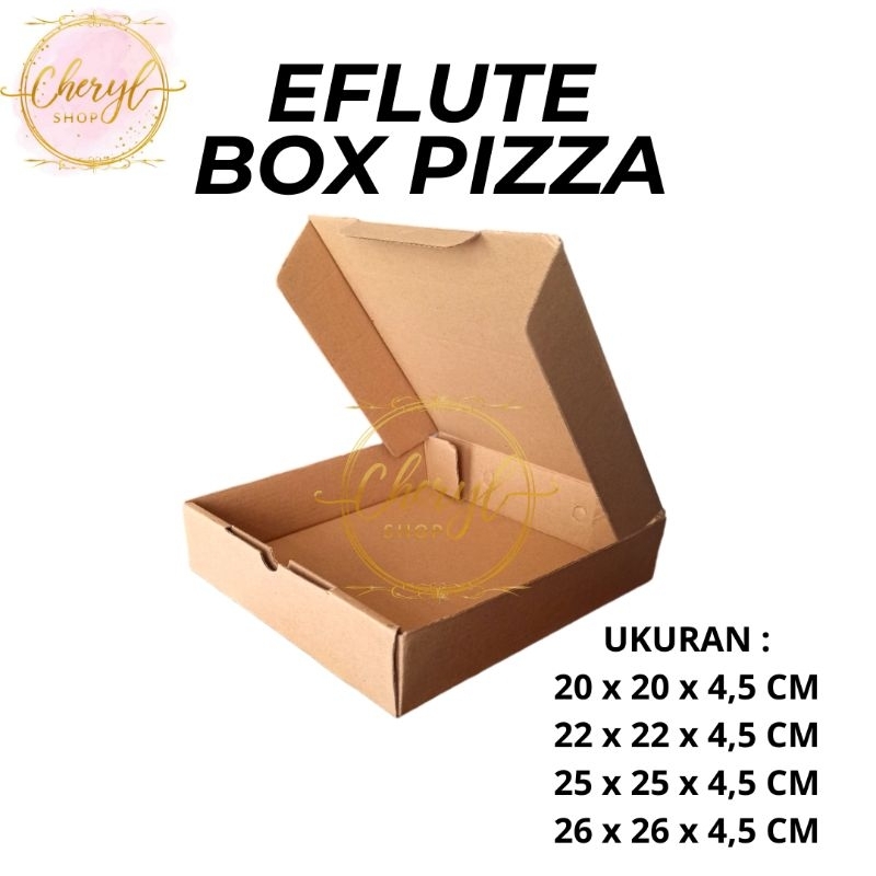 

(10 PCS) DOS / DUS KUE EFLUTE POLOS PIZZA UK 20 X 20 X 4,5 CM & 22 X 22 X 4,5 CM & 25 X 25 X 4,5 CM / Karton Box Kotak Hampers Eflute Pizza Polos