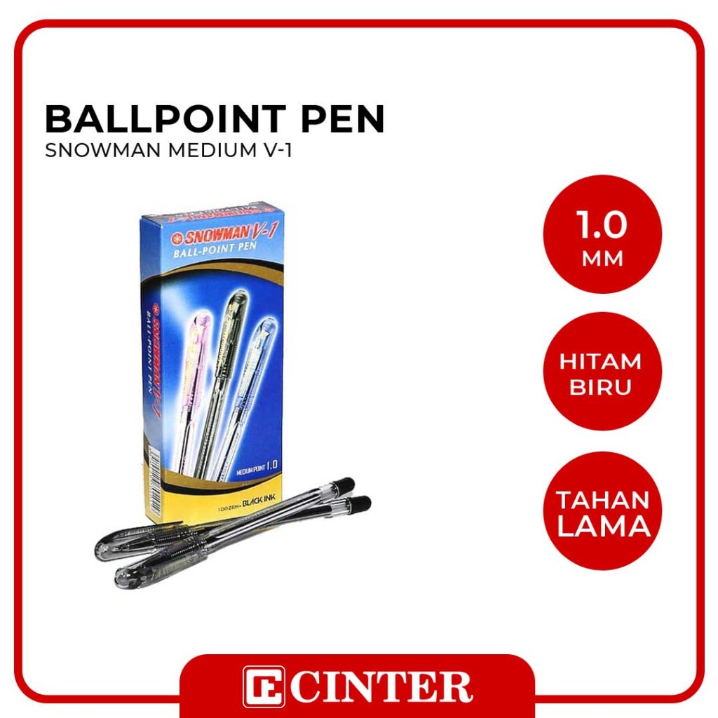 

SNOWMAN - BOLLPOIN / PULPEN / PEN / PENA V1 MEDIUM 1,0MM