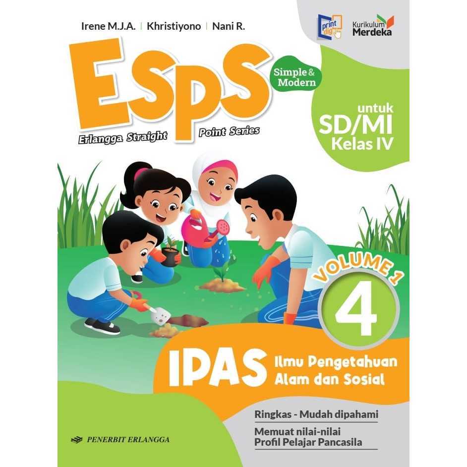 Buku ESPS IPAS Kelas 4 Volume 1 kurikulum merdeka penerbit erlangga