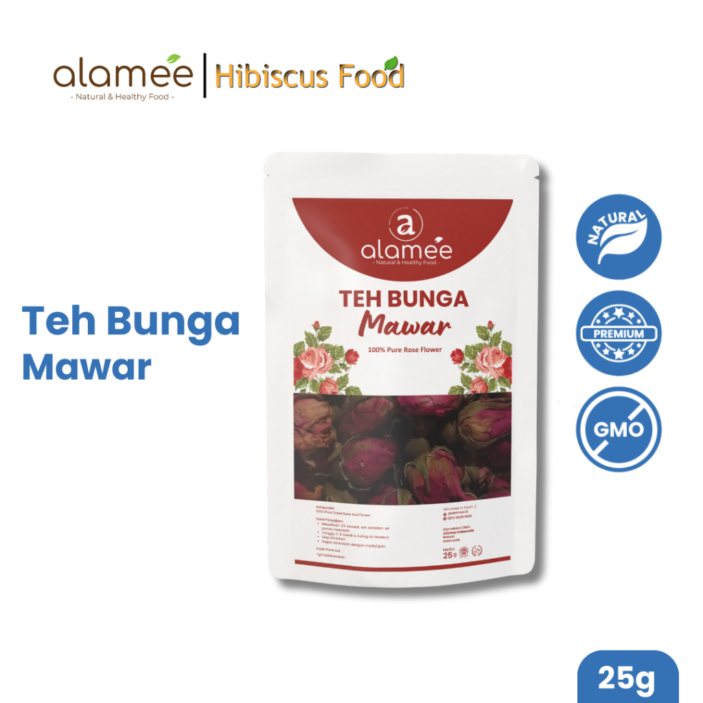 

Teh Bunga Mawar Rose Flower Kemasan Toples Flower Tea Organik Kering Dried Alami 25gr