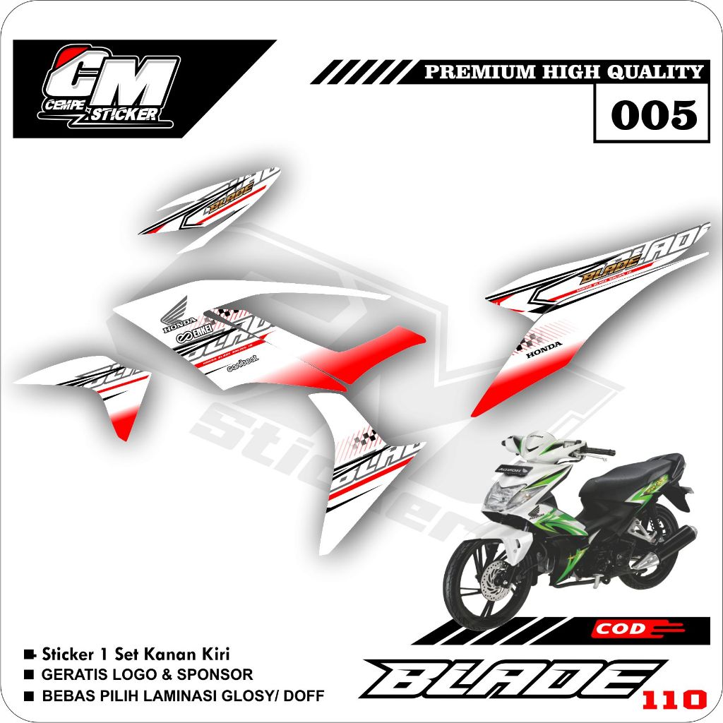 Stiker Lis Variasi Blade 110 Decal Striping Standar Blade 110 Premium Racing CM05