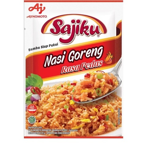 

AJINOMOTO SAJIKU BUMBU SIAP PAKAI NASI GORENG RASA PEDAS RASA AYAM SPESIAL 20gr