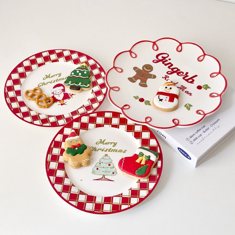 Dessert Plate Christmas Hampers Piring Natal Dessert Keramik / Piring Gift Natal Hampers Natal /