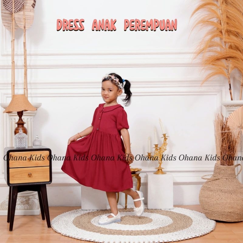 Baju Anak Perempuan Bahan Adem / Fahira Dress / Baju Pesta Anak 6bulan-7th / Baju Anak Perempuan / D