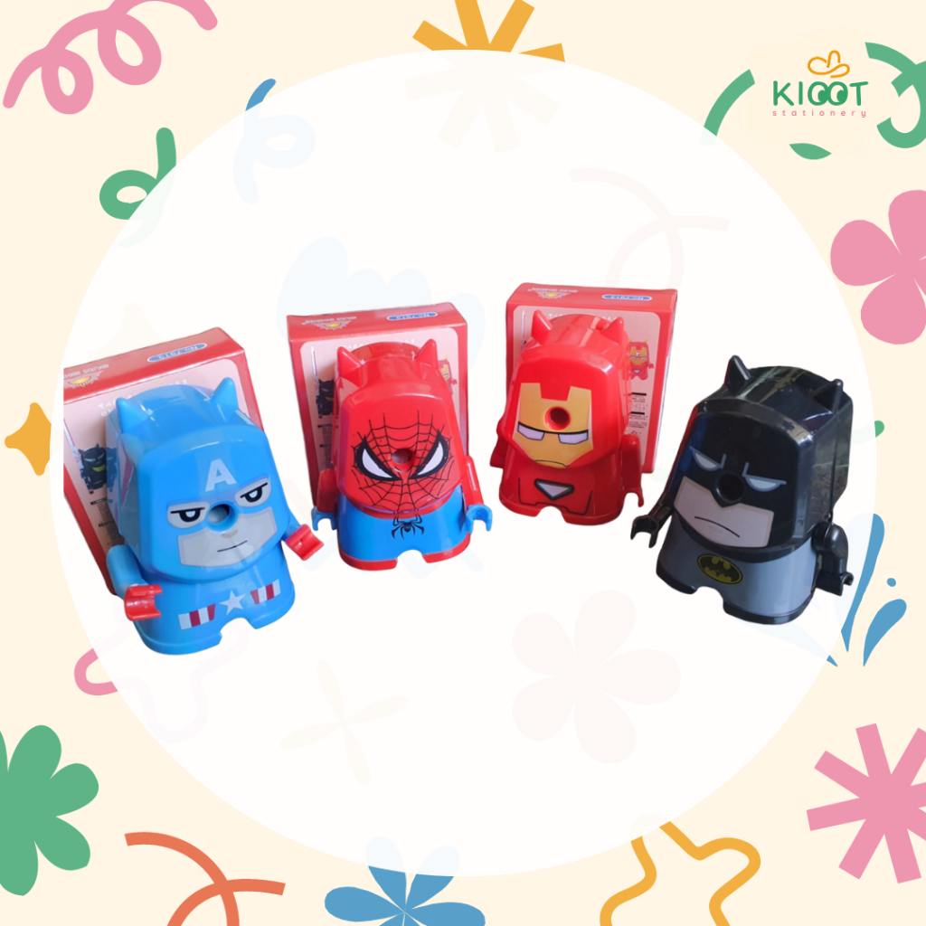 

Kioot - Rautan Putar Pensil Sharpener Rautan Meja Sekolah Superhero Spiderman Batman 7913