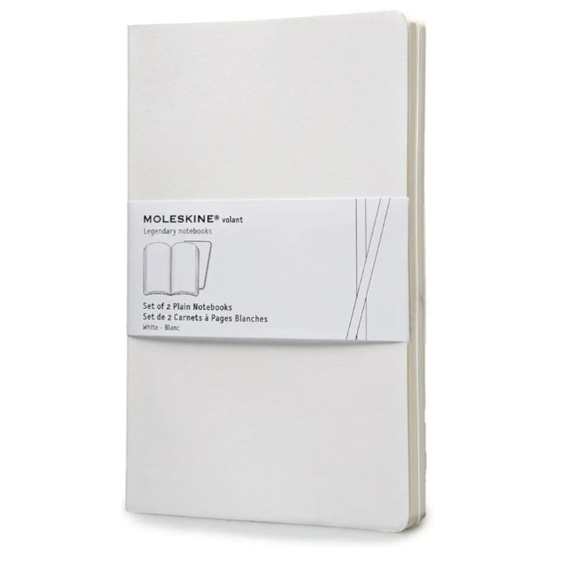 

Moleskine Volant White Plain Notebook (2pcs)