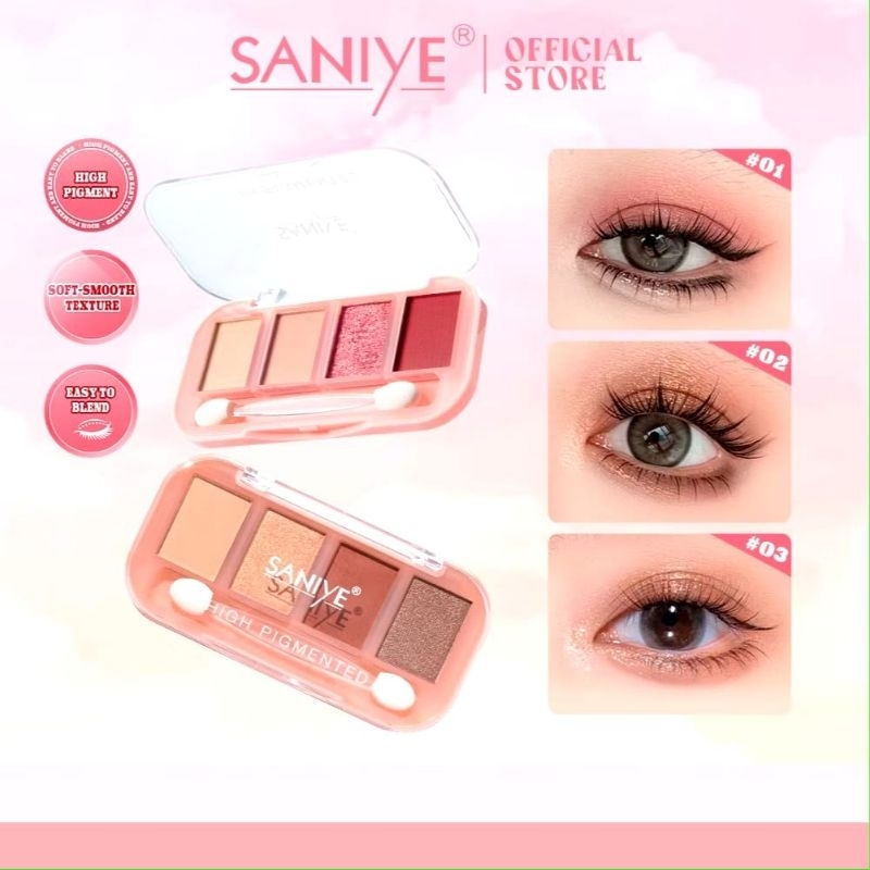 SANIYE Saniye saniye - SANIYE Saniye High Pigmented 4 Colors Eyeshadow Palette - Saniye Eyeshadow Pa