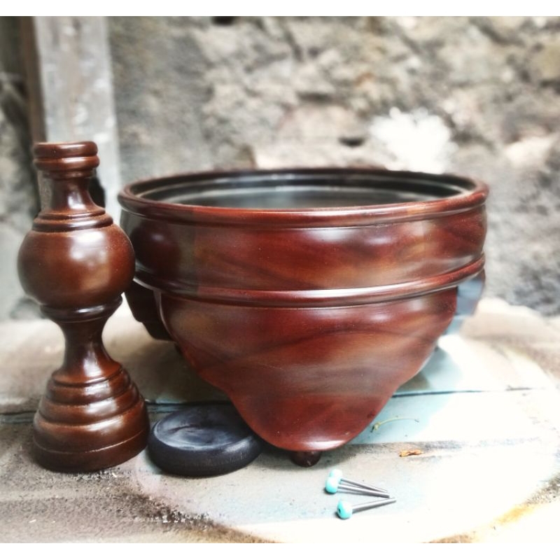 Tebok helopet pleci natural kayu