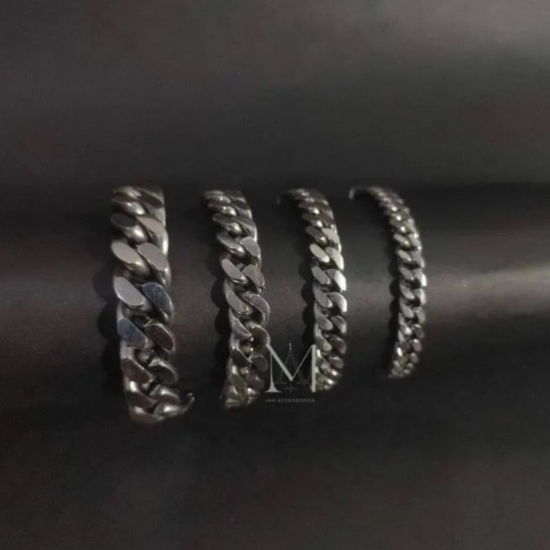 Gelang rantai pria anti karat monel