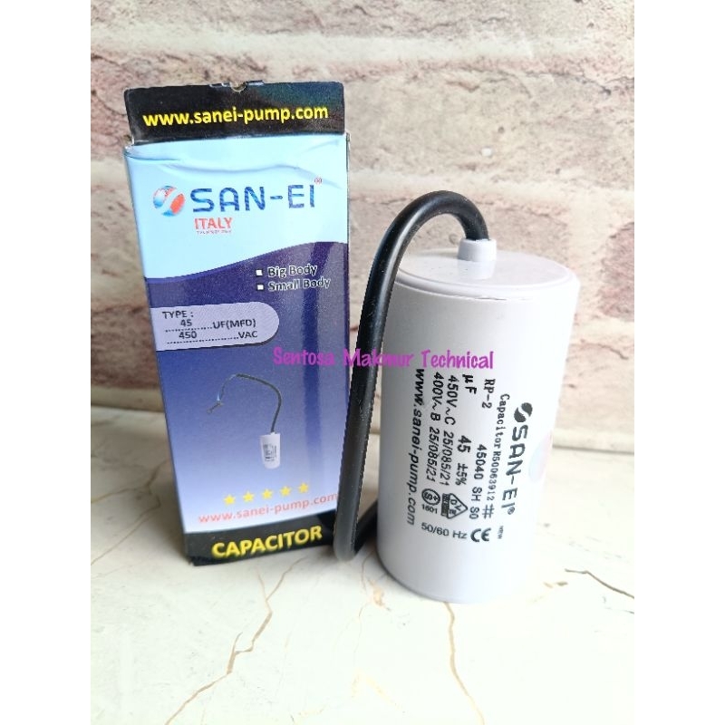 45 UF Kapasitor Capasitor Bulat Kabel Pompa Air 45UF 450V