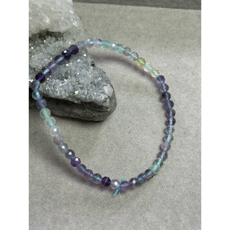 gelang crystal fluorite faceted 4.2mm with certificate