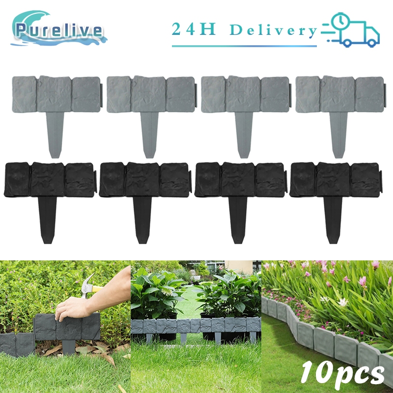 10Pcs Pagar Kebun Pagar Plastik Mini Pagar Jalan Pagar Taman Outdoor Plastik Minimalis