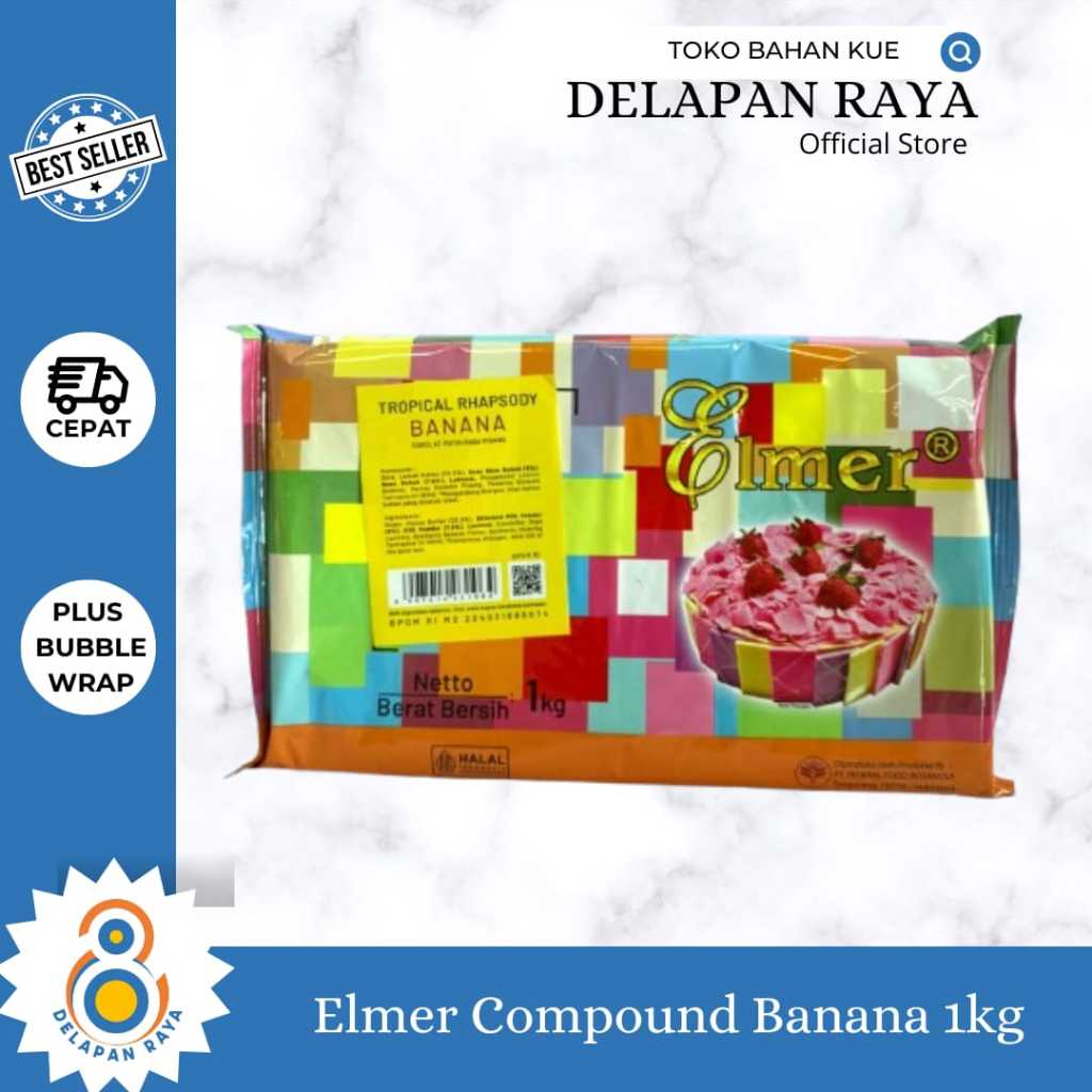 

ELMER COMPOUND TROPICAL RAINBOW 1KG COKLAT BATANG WARNA RASA BANANA -8Raya