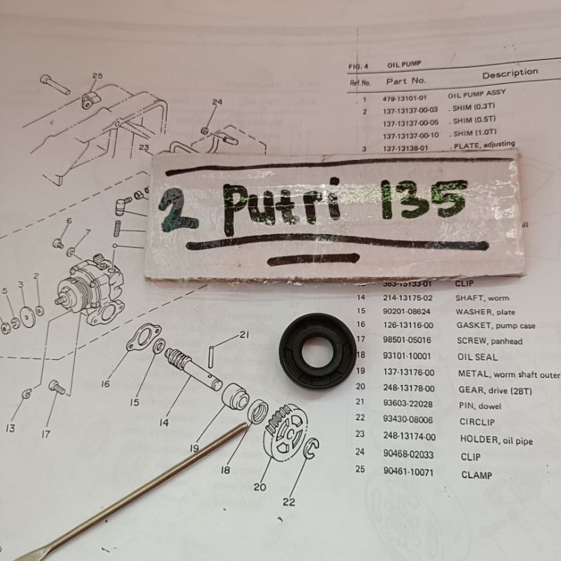 seal as pompa oli RX-King tua / RXK / RX spesial ( 10 22 7 )