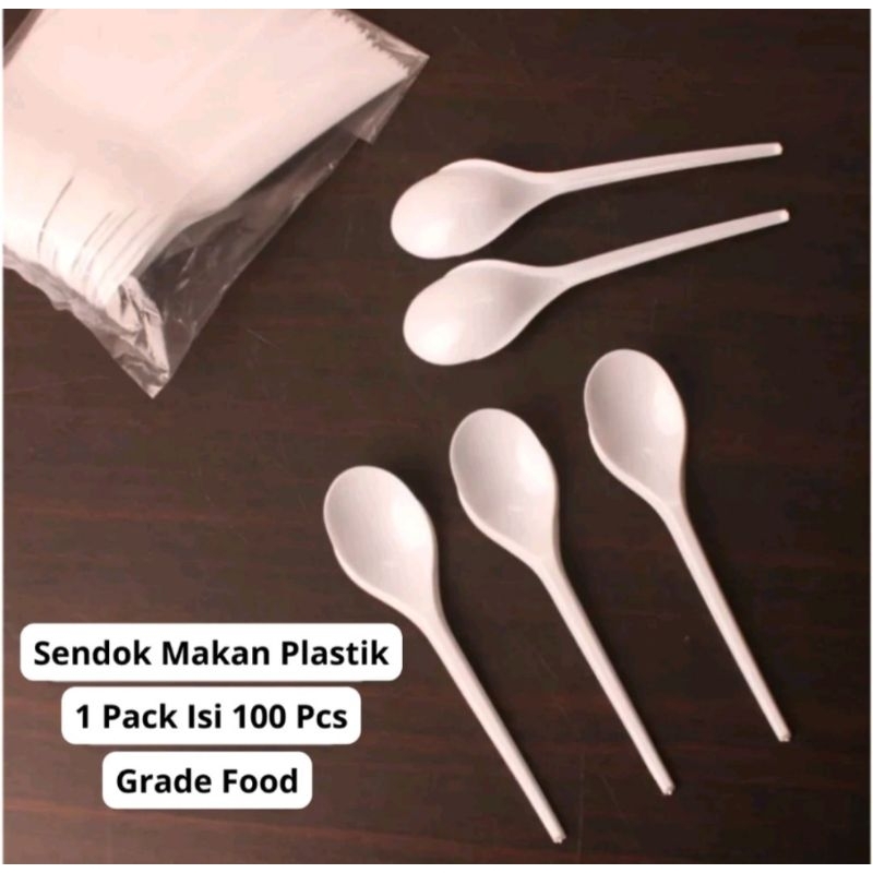 Sendok Makan Plastik Putih Susu | Sendok Plastik Tebal