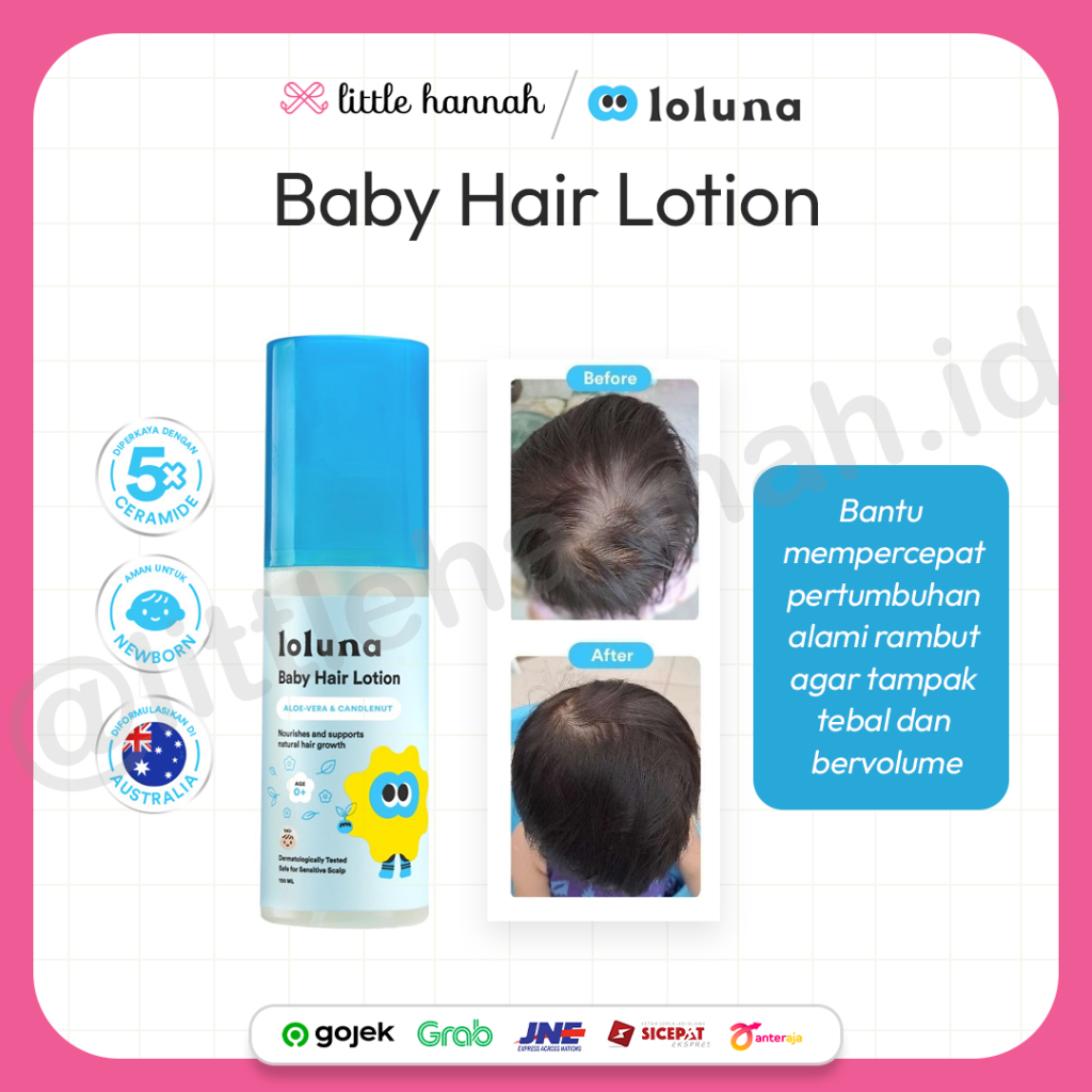 Loluna Hair Lotion / Spray Rambut Bayi dan Anak / Menutrisi Rambut Bayi / Perawatan Rambut / Menyubu