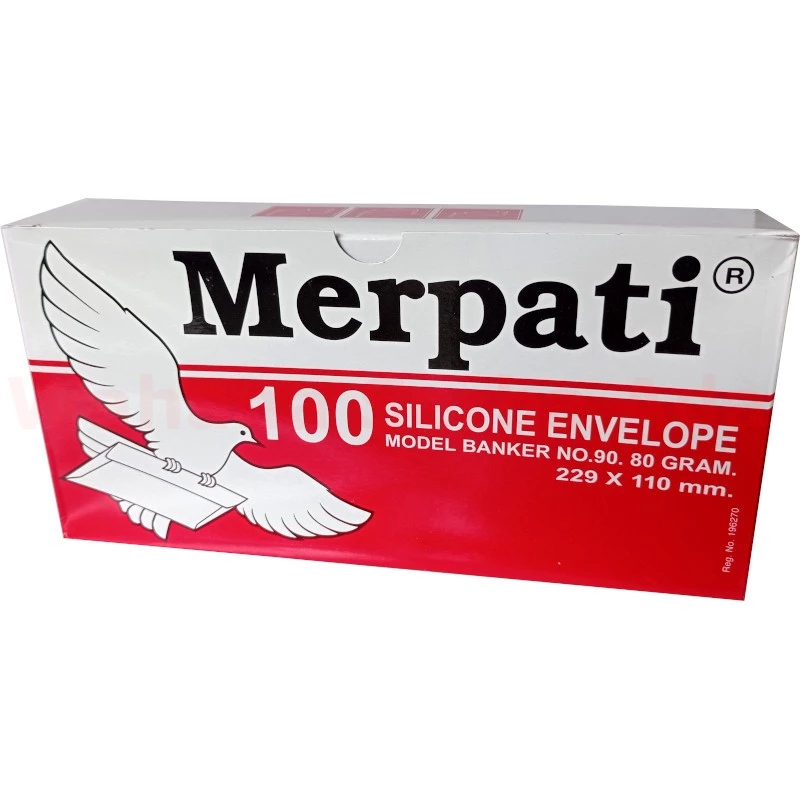 

MERPATI Amplop 90 PPS Uk. 229x110 mm 1 Pack (100 Lembar) / 50 Lembar / 25 Lembar / 10 Lembar