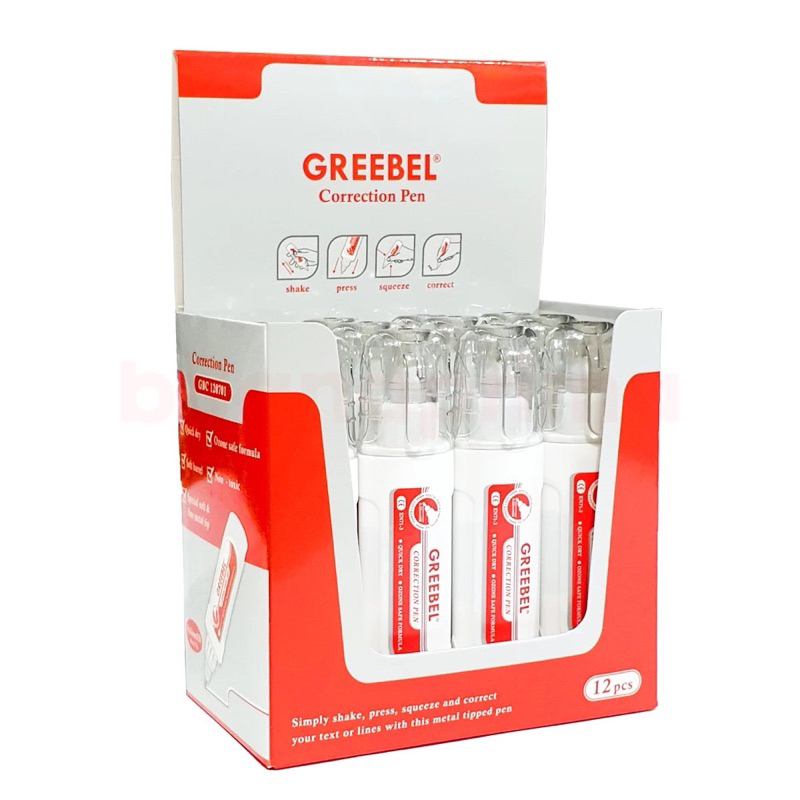

Correction Fluid Greebel isi 12 pcs Tip X Ex Pen Cair Putih 120701