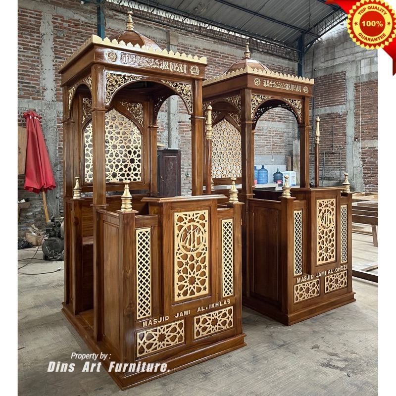 Mimbar Masjid Kayu Jati Minimalis - Mimbar Masjid Jati Minimalis