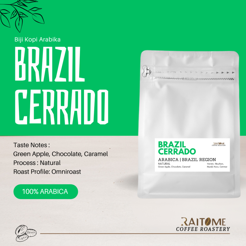 

Biji Kopi Arabica Brazil Cerrado Natural 200 / 500/ 1000gram
