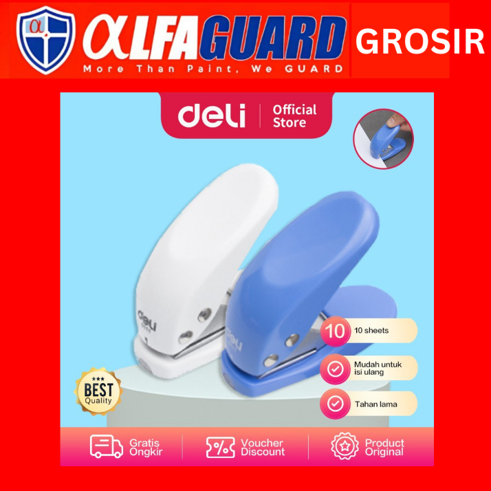 

Deli E0111 Pembolong kertas-1-hole Punch 10sheets 12 MM