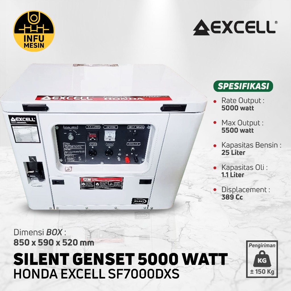 HONDA EXCELL SF7000DXS Genset Silent 5000 watt  / SF-7000DXS