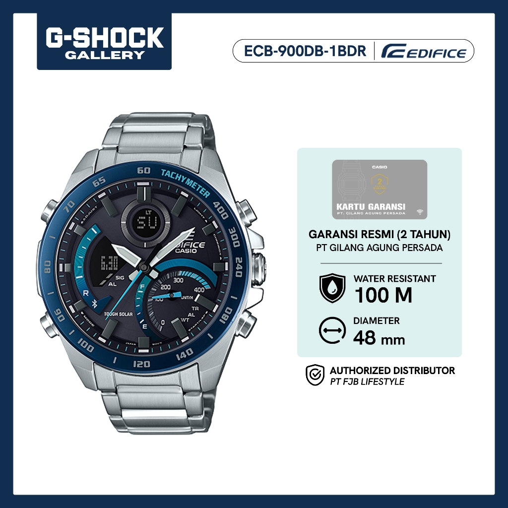 Casio Jam Tangan Original Pria Edifice ECB-900DB-1BDR Analog Digital