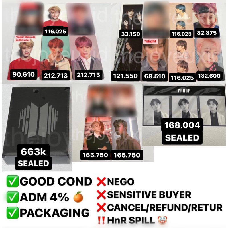 [WAJIB BACA DESKRIPSI] BTS ALBUM PROOF DDAY MAP OF THE SOUL PERSONA YNWA LOVE YOURSELF ANSWER HER PR