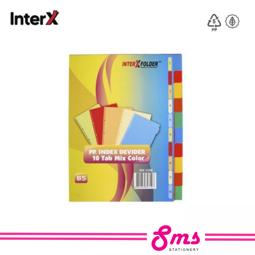 

Interxfolder Pembatas Kertas Binder / Index Divider B5 10 Tab