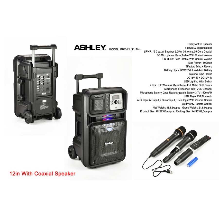 Speaker Portable Ashley 12 Inch PBX-12