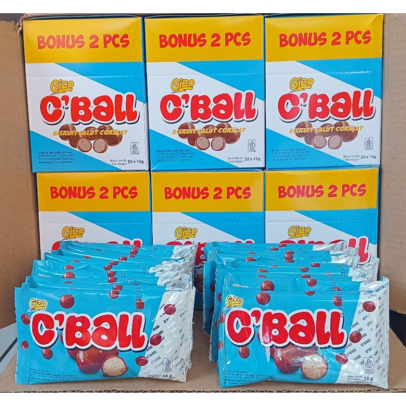 

C'Ball Biskuit Salut Coklat 1 Dus 20 x 15 gr