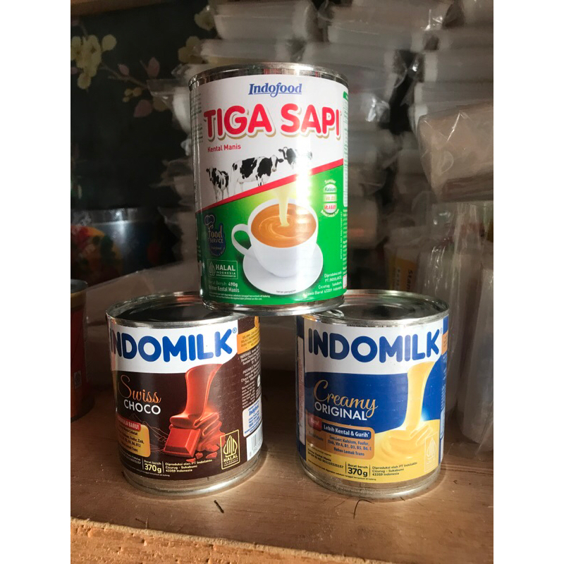 

Susu Kental Manis Tiga sapi dan indomilk