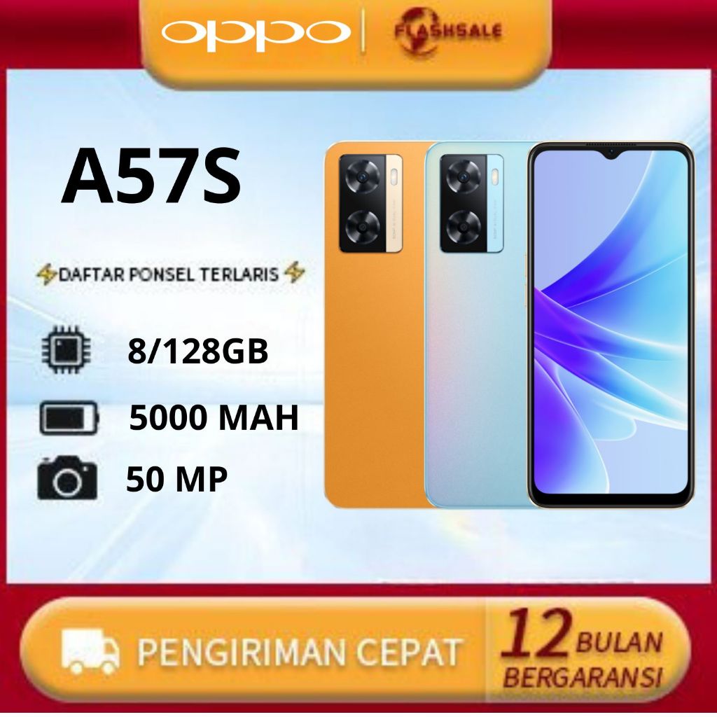 HP OPPO A57S RAM 8/256GB SUPER VOOC BATERAI 5000 MAH (❤️ MALL❤️ ) NEW FULLSET SEGEL | GARANSI 12 BLN