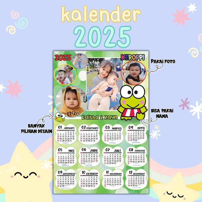 

KALENDER DINDING CUSTOM - KALENDER KARAKTER PAKAI FOTO & NAMA