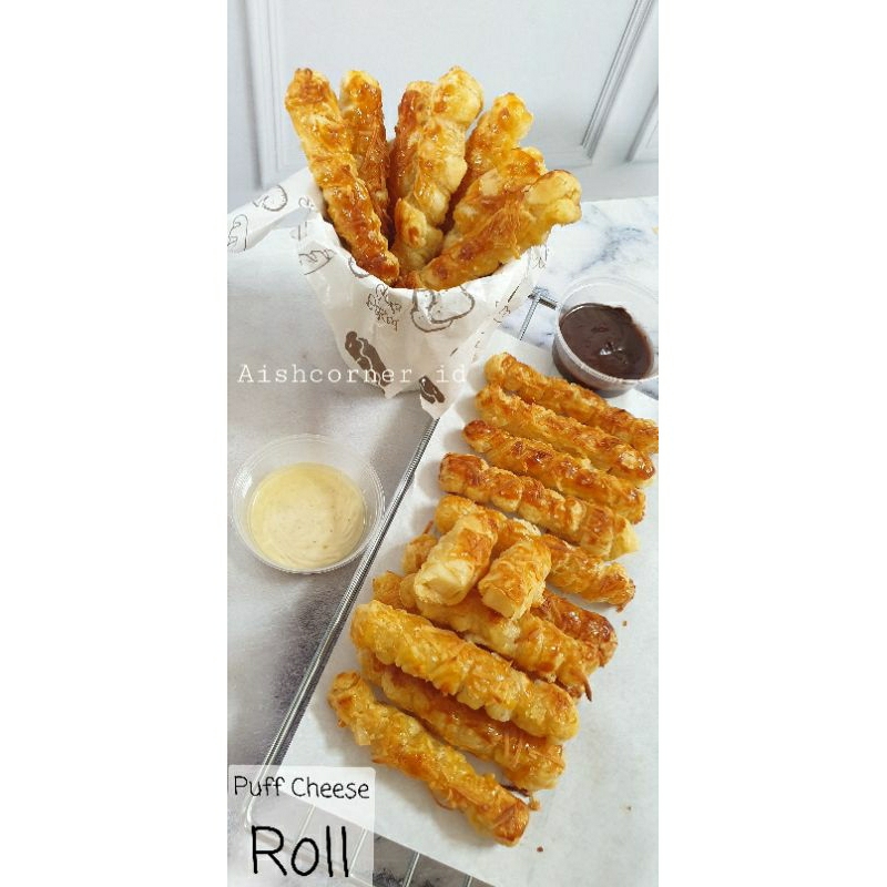 

PUFF CHEESE ROLL full keju FREE SAUS