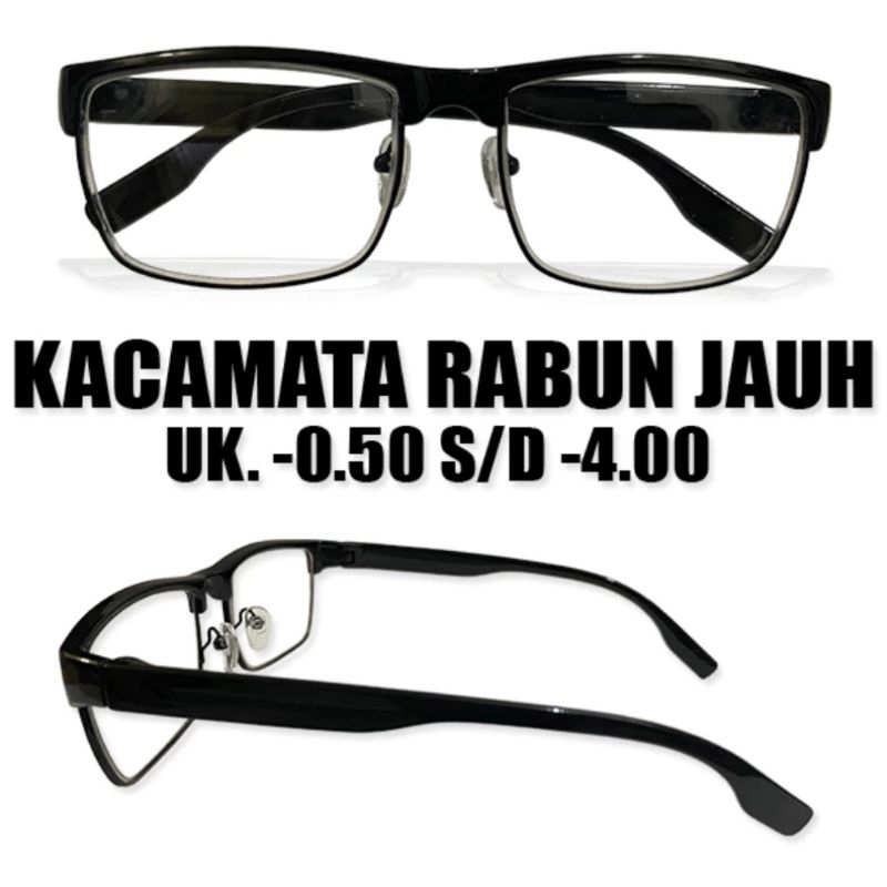 Kacamata Minus Rabun Jauh Untuk Pria dan Wanita Frame Besi Gagang Plastik
