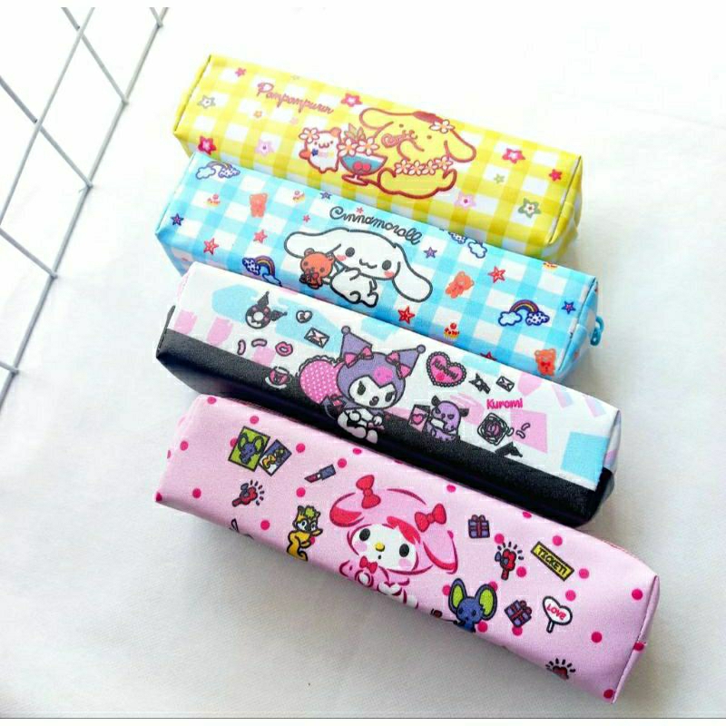 

Tepak pensil lontong bahan CCI resleting || tepak pensil kuromi melody cinamorol